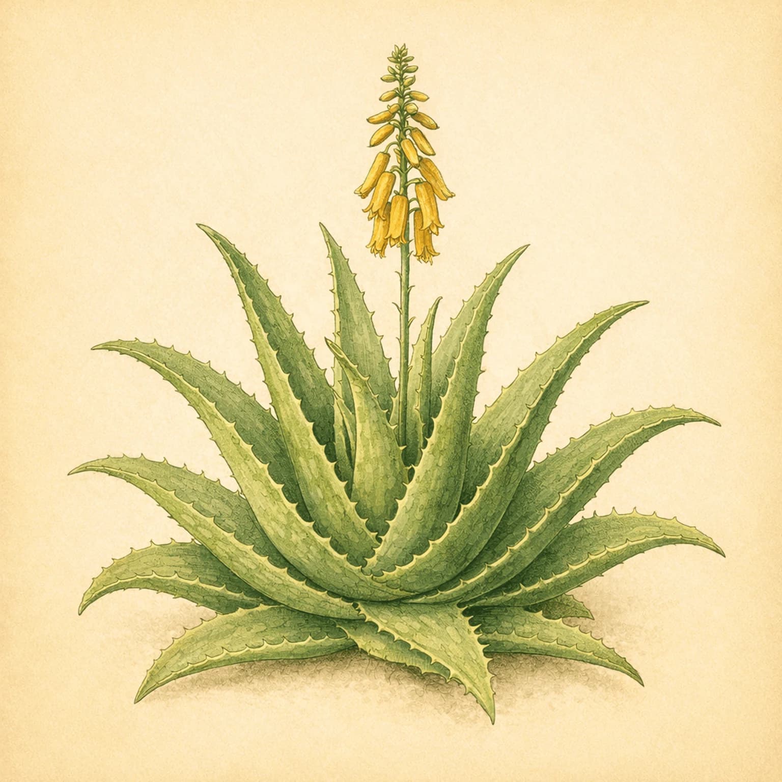 Botanisk plancheillustration af Aloe vera