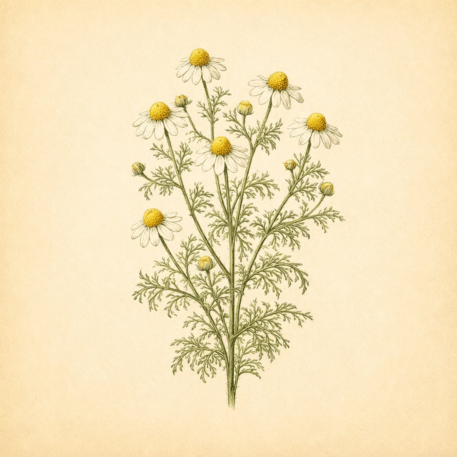Botanisk plancheillustration af Kamille