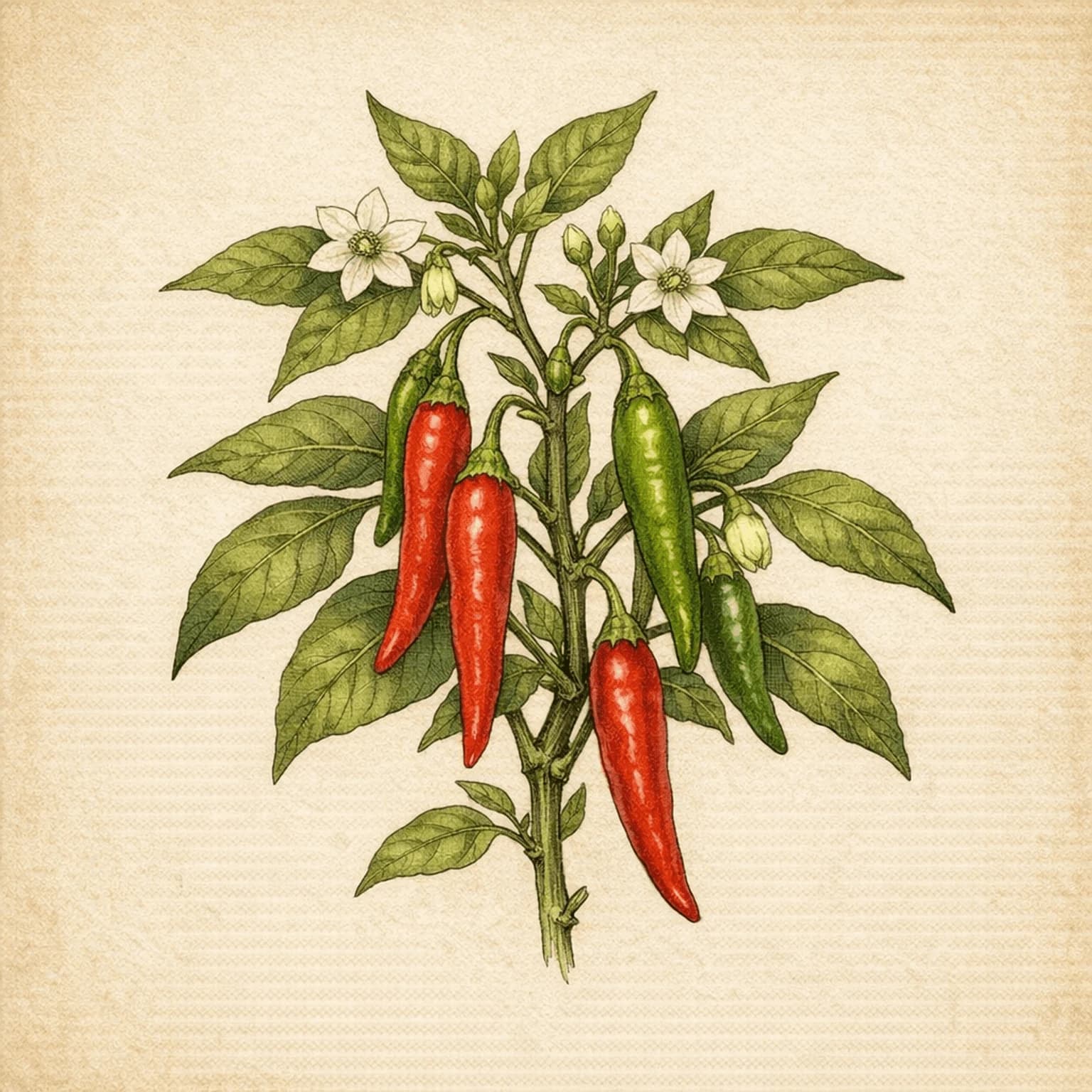 Botanisk plancheillustration af Chili