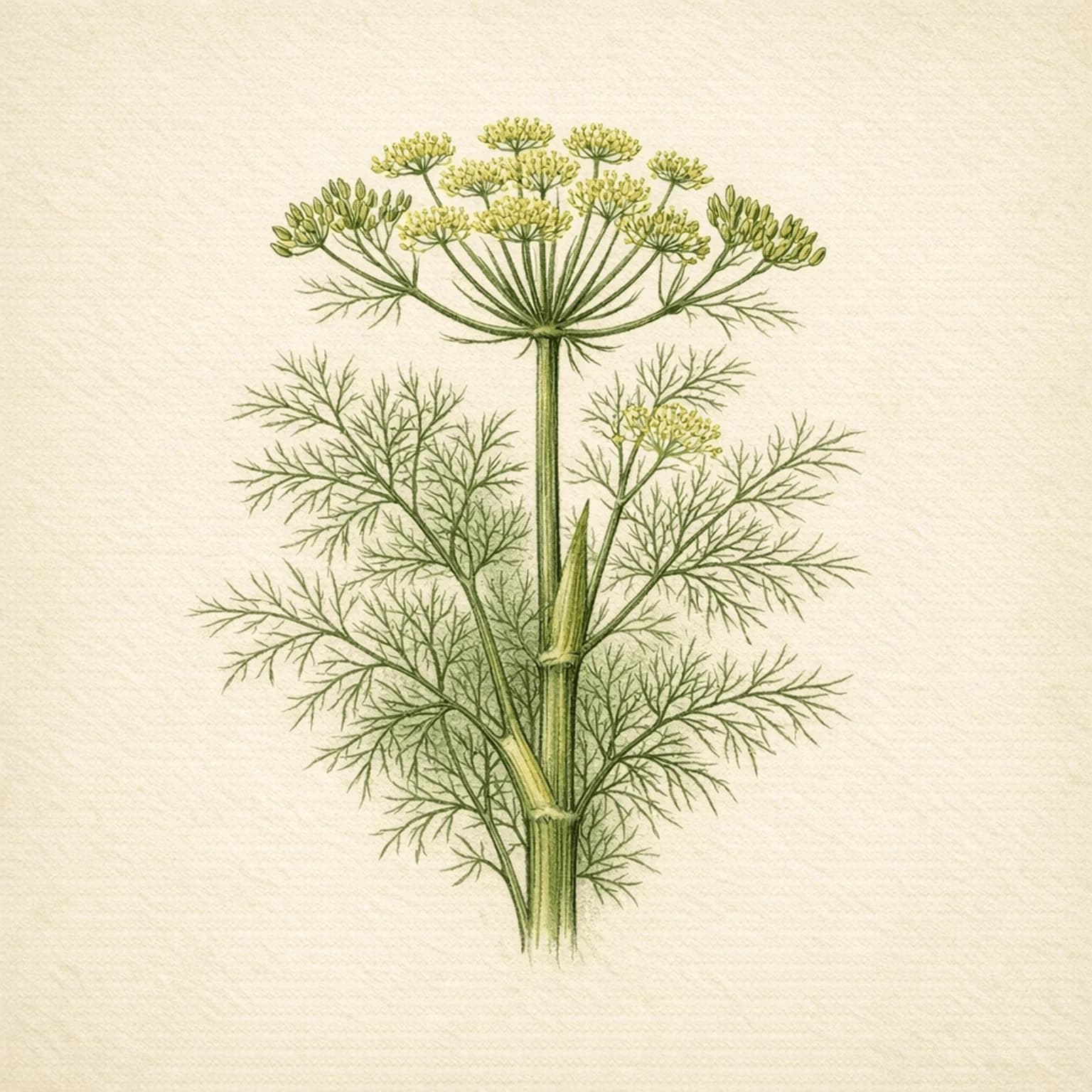 Botanisk plancheillustration af Fennikel