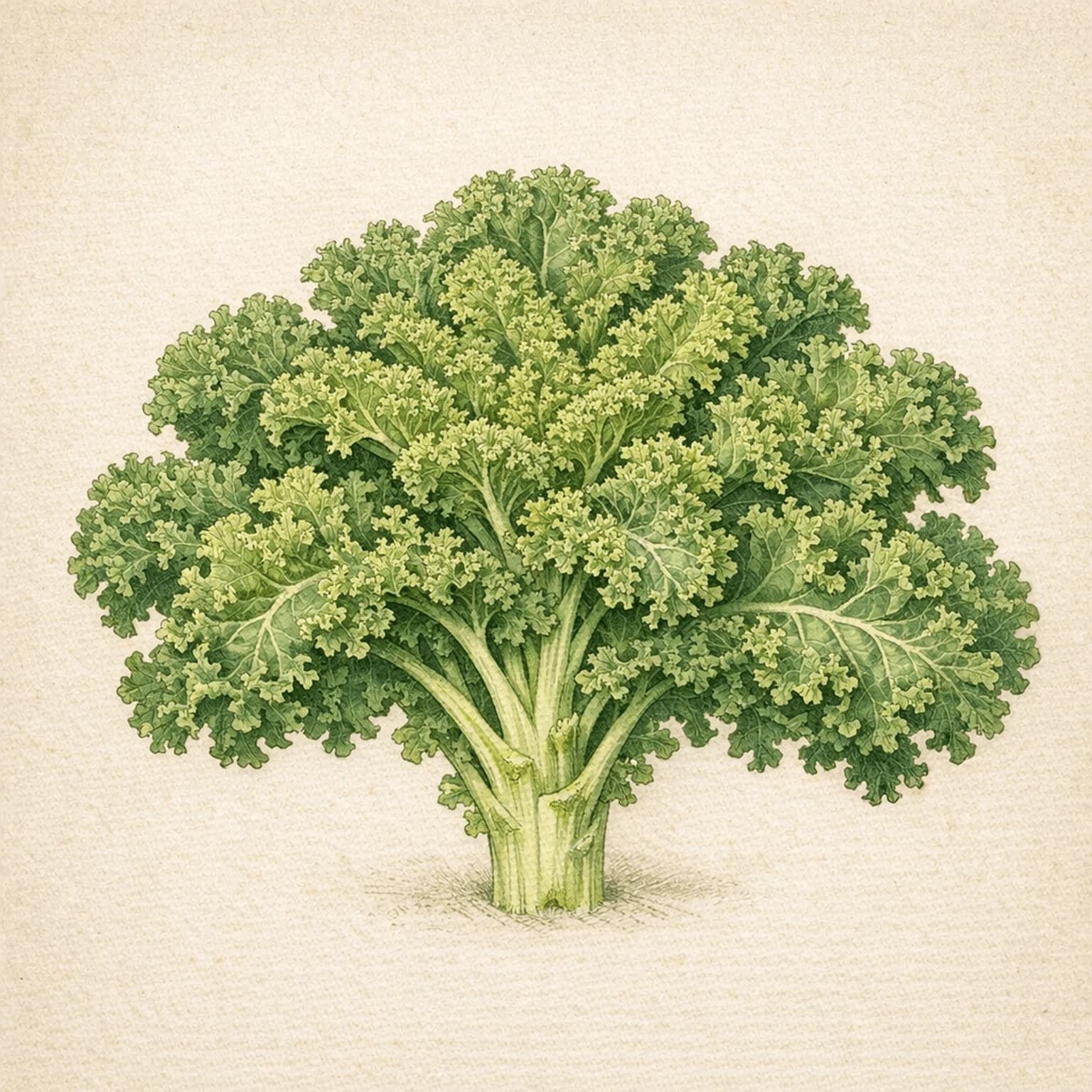 Botanisk plancheillustration af Grønkål
