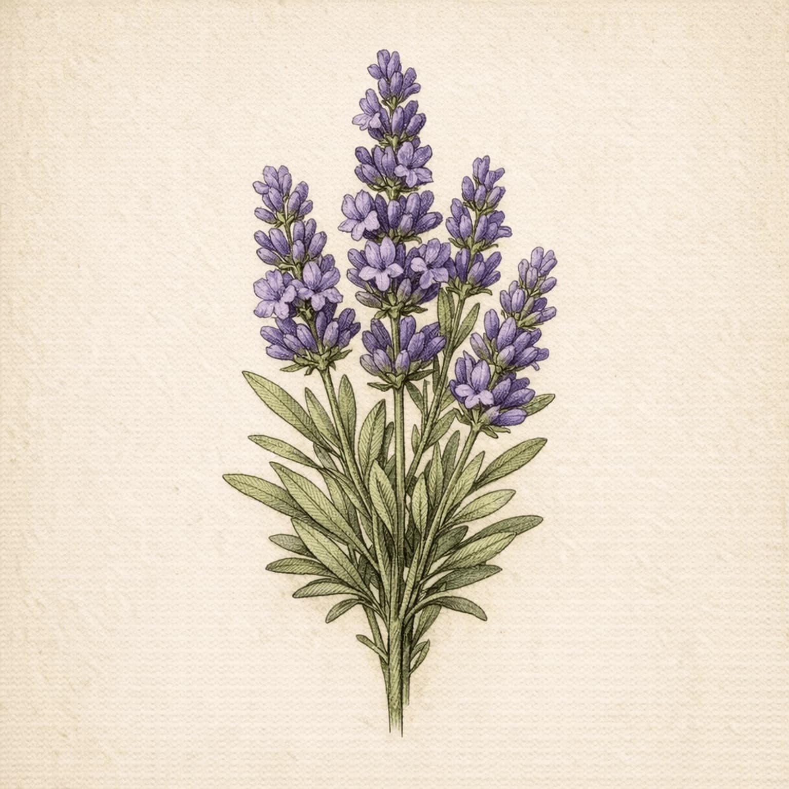 Botanisk plancheillustration af Lavendel
