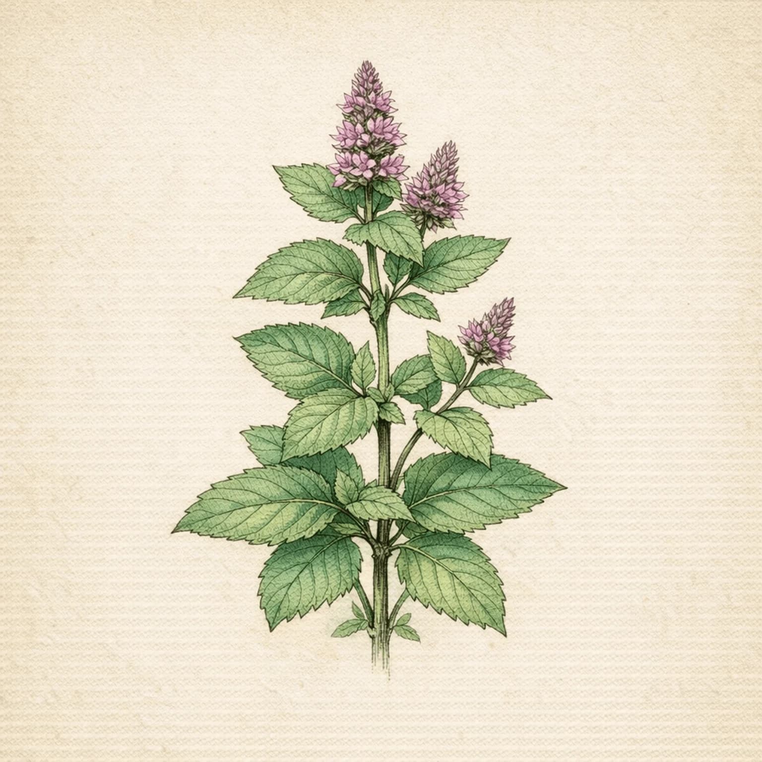 Botanisk plancheillustration af Mynte